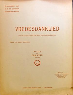 Vredesdanklied voor een zangstem met pianobegeleiding. Op. 20. Tekst van Jeanny Couperus