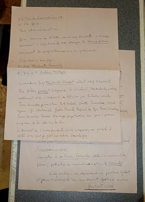 Lettre de deux pages datée du 26-10-37 et signée