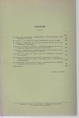 Seller image for MAMMALIA - Tome 28 - n 2 - Juin 1964 for sale by CANO