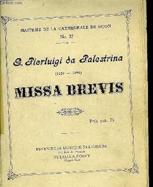 Bild des Verkufers fr MISSA BREVIS zum Verkauf von Le-Livre