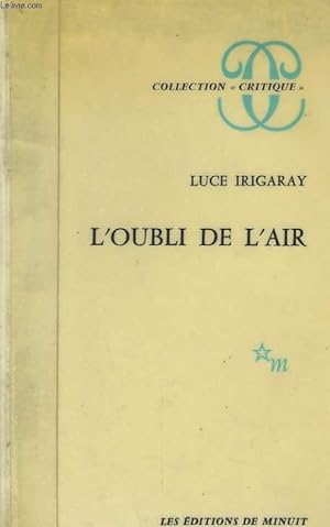 Bild des Verkufers fr L'OUBLI DE L'AIR CHEZ MARTIN HEIDEGGER zum Verkauf von Le-Livre