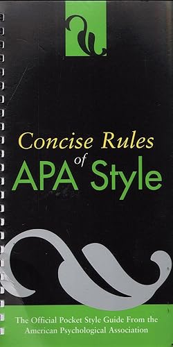 Concise Rules of APA Style (4th ed. 2007)