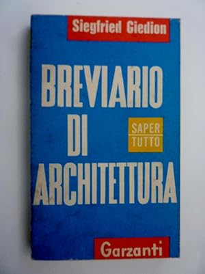 Image du vendeur pour BREVIARIO DI ARCHITETTURA Collana Saper Tutto" mis en vente par Historia, Regnum et Nobilia