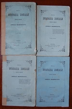 Bild des Verkufers fr Sulla Economia Sociale Discorsi di Angelo Marescotti, Volume Primo - Secondo -Terzo - Quarto zum Verkauf von Studio Bibliografico Antonio Zanfrognini