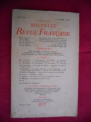 Immagine del venditore per La nouvelle Nouvelle Revue Francaise - 1ere annee n 6 venduto da Frederic Delbos