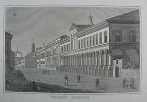 Bild des Verkufers fr Grosses Hospital. Kupferstich aus C. Strahlheim "Die Wundermappe oder smmtliche Kunst- und Natur-Wunder des ganzen Erdballs". Frankfurt a. M. 1835, 11 x 17,5 cm zum Verkauf von Antiquariat Johannes Mller