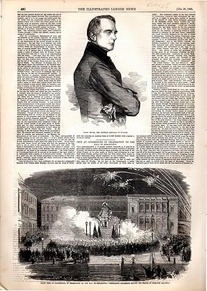 Imagen del vendedor de ENGRAVING: "Baron Bruck, the Austrian Minister of Finance". Story & engraving from The Illustrated London News, October 20, 1855 a la venta por Dorley House Books, Inc.