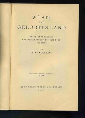 Wüste und gelobtes Land. Nur 1.Band: Geschichte Israels von den Anfängen bis zum Tode Salomons. S...