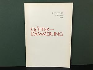 Original Programme for Richard Wagner's Gotterdammerung at the 1958 Bayreuth Festival (Bayreuther...