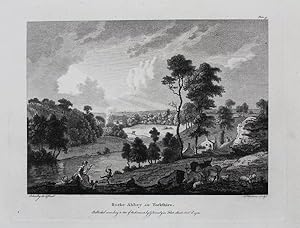 Original Antique Engraving Illustrating a View of Roche Abbey, in Yorkshire. By Paul Sandby. Titl...