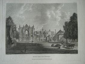 Original Antique Engraving Illustrating a View of Newsted Priory in Nottinghamshire. By Paul Sand...