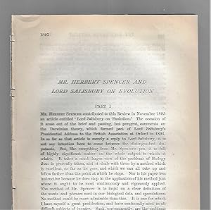 Seller image for Mr. Herbert Spencer And Lord Salisbury On Evolution, Complete in Two Parts for sale by Legacy Books II