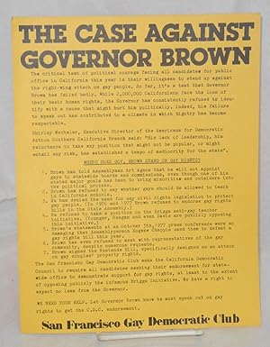 Seller image for The Case Against Governor Brown [handbill] for sale by Bolerium Books Inc.