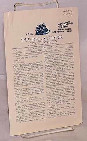 Imagen del vendedor de Sail on The Islander: a magazine of life, romance, adventure. Hails monthly from Jack London's home port. vol. 1 #1 July 1934 a la venta por Bolerium Books Inc.