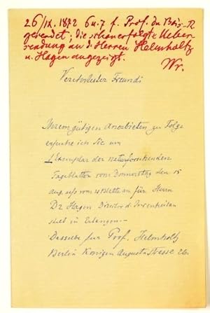 ALS - Eigenhändiger Brief mit Unterschrift.