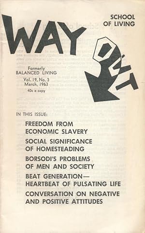 Imagen del vendedor de Way Out: Volume 19, Number 3, March, 1963 a la venta por Good Books In The Woods