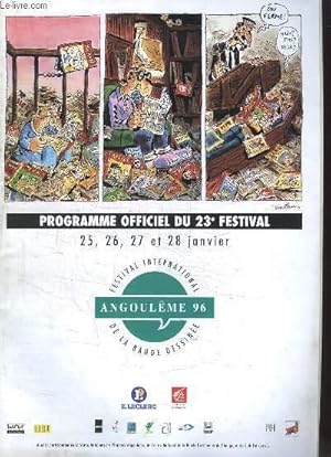 Imagen del vendedor de Programme officiel du 23e Festival de la Bande Dessine d'Angoulme, les 25 26 27 et 28 janvier 1996 a la venta por Le-Livre