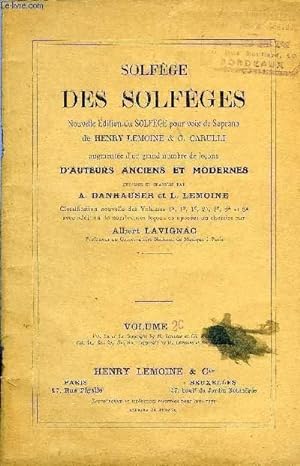 Image du vendeur pour SOLFEGE DES SOLFEGES VOLUME 2C mis en vente par Le-Livre