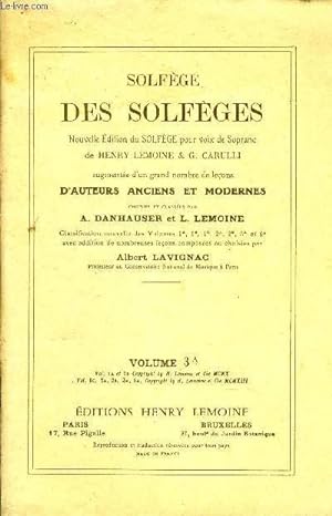 Image du vendeur pour SOLFEGE DES SOLFEGES VOLUME 3A mis en vente par Le-Livre