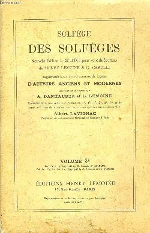 Image du vendeur pour SOLFEGE DES SOLFEGES VOLUME 3A mis en vente par Le-Livre