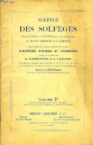 Image du vendeur pour SOLFEGE DES SOLFEGES VOLUME 3C mis en vente par Le-Livre