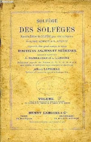 Image du vendeur pour SOLFEGE DES SOLFEGES VOLUME 3F mis en vente par Le-Livre