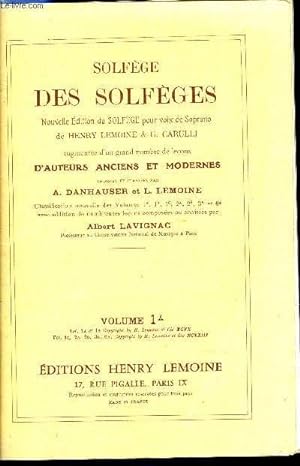 Image du vendeur pour SOLFEGE DES SOLFEGES VOLUME 1A mis en vente par Le-Livre