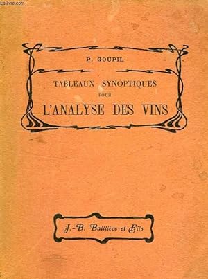 Seller image for TABLEAUX SYNOPTIQUES POUR L'ANALYSE DES VINS, DE LA BIERE, DU CIDRE ET DU VINAIGRE for sale by Le-Livre