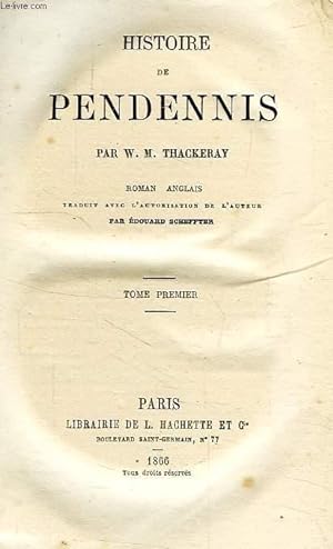 Seller image for HISTOIRE DE PENDENNIS, TOME I for sale by Le-Livre