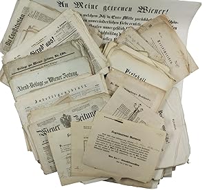 Sammlung von 190 Wandanschlägen, diversen Zeitungsausgaben und Broschuren.