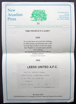Seller image for Arcadian Broadside No. 34: 'The People's Game?' for sale by William Allen Word & Image