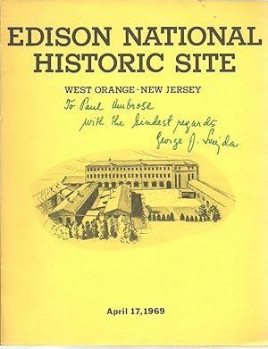 Imagen del vendedor de Edison National Historic Site (West Orange - New Jersey: April 17, 1969) a la venta por The Book Junction