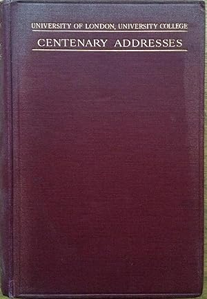 Seller image for Centenary addresses : bound together in one volume for sale by Joseph Burridge Books