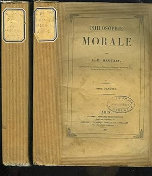 Seller image for PHILOSOPHIE MORALE. TOMES I ET II. for sale by Le-Livre