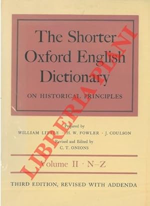 The shorter Oxford english dictionary on historical principles. Third edition revised with addenda.