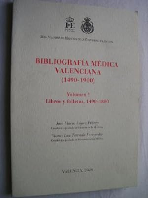 Imagen del vendedor de BIBLIOGRAFA MDICA VALENCIANA (1490-1900) Vol 1 a la venta por Librera Maestro Gozalbo