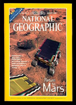 Image du vendeur pour The National Geographic Magazine / August, 1998. With 3-D Glasses Attached. Return to Mars; Orangutans; New York's Chinatown; Bottlenose Whales; Dawn of Humans; Indonesia's Plague of Fire; Titanic mis en vente par Singularity Rare & Fine