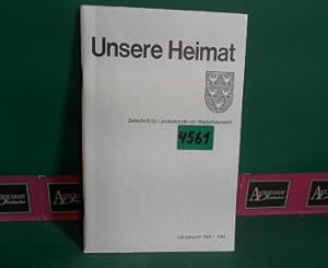 Bild des Verkufers fr Unsere Heimat. - Jahrgang 65, Heft 1, 1994. - Zeitschrift fr Landeskunde von Niedersterreich. zum Verkauf von Antiquariat Deinbacher