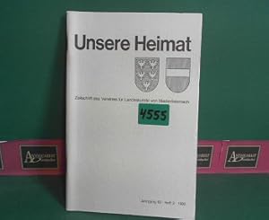 Imagen del vendedor de Unsere Heimat. - Jahrgang 63, Heft 2, 1992. - Zeitschrift fr Landeskunde von Niedersterreich. a la venta por Antiquariat Deinbacher