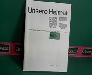 Bild des Verkufers fr Unsere Heimat. - Jahrgang 63, Heft 3, 1992. - Zeitschrift fr Landeskunde von Niedersterreich. zum Verkauf von Antiquariat Deinbacher