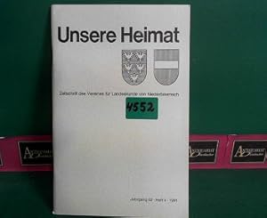 Bild des Verkufers fr Unsere Heimat. - Jahrgang 62, 1991, Heft 4. - Zeitschrift fr Landeskunde von Niedersterreich. zum Verkauf von Antiquariat Deinbacher