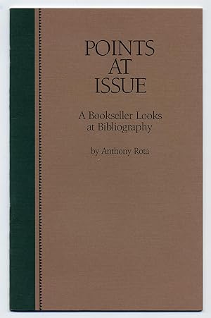 Seller image for Points at Issue: A Bookseller Looks at Bibliography for sale by Between the Covers-Rare Books, Inc. ABAA