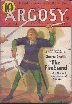 Image du vendeur pour ARGOSY Weekly: November, Nov. 24, 1934 ("The Firebrand"; "The Immortals") mis en vente par Books from the Crypt