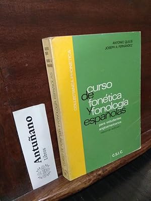 Immagine del venditore per Curso De Fontica y Fonologa Espaolas venduto da Libros Antuano