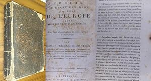 Seller image for Precis du droit des gens moderne de l'Europe, fond sur les traits et l'usage. Pour servir d'introduction a un cours politique et diplomatique. 2e ed. entirement refondue. for sale by Antiquariat Carl Wegner