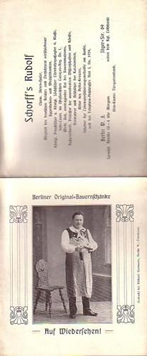 Imagen del vendedor de Rudolf Schorff s Berliner Original-Bauernschnke, Berlin W. 8., Jger-Str. 69. a la venta por Antiquariat Carl Wegner