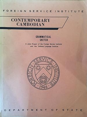 Image du vendeur pour Contemporary Cambodian: Grammatical Sketch mis en vente par Joseph Burridge Books