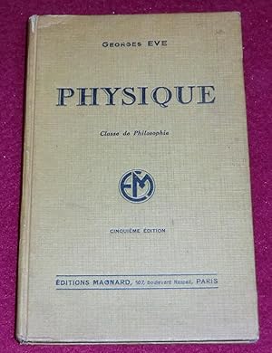 Seller image for PHYSIQUE - Classe de Philosophie - Programme du 30 avril 1931 for sale by LE BOUQUINISTE