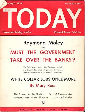 Seller image for Today: An Independent Journal of Public Affairs: Volume I, No 17: February 3, 1934 for sale by Dorley House Books, Inc.