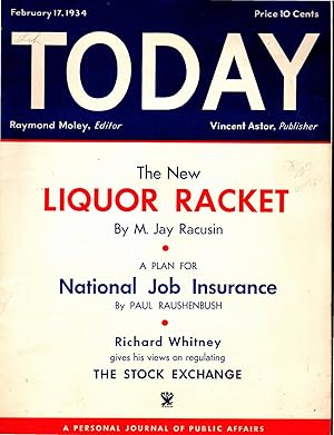 Seller image for Today: An Independent Journal of Public Affairs: Volume 1, No 17: January 17, 1934 for sale by Dorley House Books, Inc.